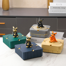 Creative Ashtrays Light and luxurious with cover Home Grey Fly personality trendy resin Smoke Cylinder Tea Table Office KTV