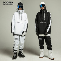 DOOREK new ski suit mens and womens suits waterproof and windproof loose velvet warm veneer double board South Korea