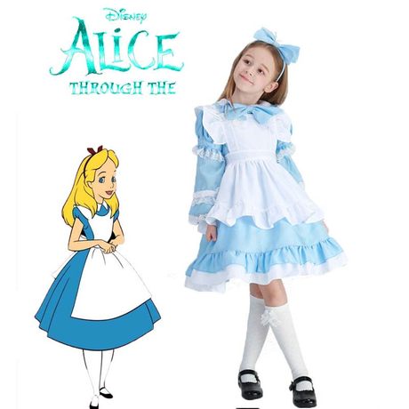儿童爱丽丝梦游仙境Alice cos迪士尼公主裙亲子女仆装六一演出服