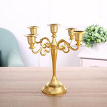 Pendulum candlesticks European-style retro wedding hotel Decorative Items Three Heads Golden Candle Holders Direct Marketing Wax Candlestick