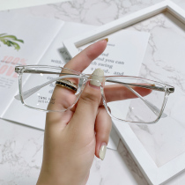 Simple small box anti-blue radiation glasses myopia men and women with degree ultra-light transparent eye frame flat lens