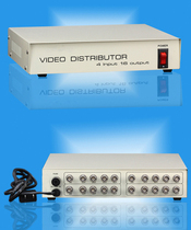 4-in 16-out video distributor 4-way monitoring video signal split screen device BNC1 divided into four divider splitter