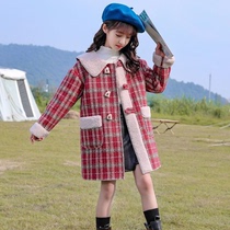 Girl Jacket Spring Autumn Grandiose Thicken Sweater 2021 Ocean Gas Children Plus Suede Lamb Plush Child Clothing