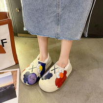Sesame Street thick bottom bag with cotton slippers women winter cute outside wear home indoor waterproof slippers women warm cotton shoes