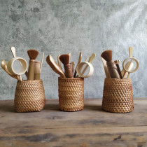 Rattan tea ceremony six gentlemen set storage tea tube kung fu tea set accessories bamboo tea art Zen tea clip tea spoon tea brush