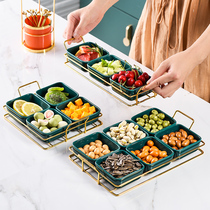 Nordic fruit plate snack plate living room melon seed plate split dried fruit storage box candy plate home New Year creativity