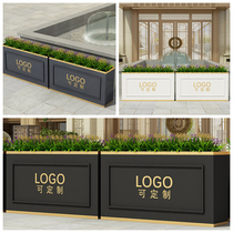 Customized outdoor wrought iron flower box rectangular Greening planting sales department outside the fence Flower Pool partition combination flower trough