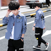 Childrens clothes boy shirt long sleeve spring autumn clothing 2022 new foreign gas CUHK boy boy pure cotton lining autumn tide