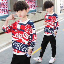 Boy Clothing Boy Spring Clothing Necropolis 2022 New 7 Ocean Gas 8 Children Long Sleeve T-Shirt 9 Boy 10 Spring Autumn Season 12 Tide