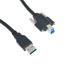 Machine vision industrial camera usb3 0a male to b male square mouth with lock High soft towline data cable Printer cable