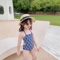 Childrens swimsuit summer female baby one-piece girls sling swimsuit Korean Little Princess hot spring childrens swimsuit tide