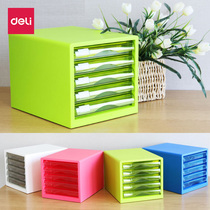 Del 9777 color filing cabinet 5 layer desktop drawer cabinet plastic data cabinet drawer type document storage cabinet