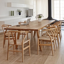 Nordic solid wood long table Office table Conference table and chair combination Creative negotiation table workbench Simple long table Dining table