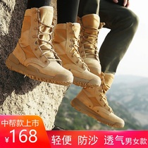 Mountaineering shoes mens outdoor shoes womens summer high-top light waterproof non-slip wear-resistant mountain climbing breathable hiking shoes desert boots