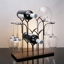 Wine glasses shelf home Creative wine rack European wine rack decoration upside down cup holder hanging personalized wine bottle ornaments