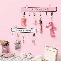 Genguan Ins Wind Hooks Dorm Girl Hearts Wall Decorated Key Racks Creativity Cute Free Punching Stick Hook Wall Hanging