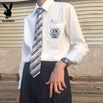 Playboy rabbit sewing Haohai DK uniform shirt genuine embroidery couple shirt Summer class clothes JK short-sleeved top
