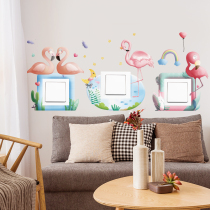 Creative personality hipster ins Wind cute cartoon bedroom room living room switch decoration wall sticker stickers