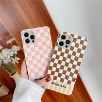 ins checkerboard for iphone12pro max Apple 11 phone case xs leather 8plus soft shell xr female