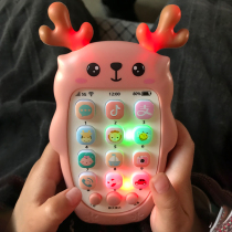 Baby can bite the tooth glue baby simulation mobile phone early education educational story machine children music toy rechargeable phone