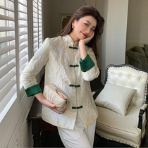 Chinese New Year Cheongsam Jacket Small Coat Chinese Style Celebrity Temperament to Cardigan Tang Coat Young Girls Autumn and Winter