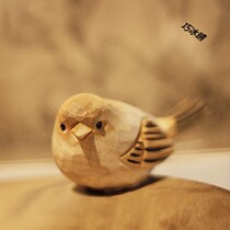 Three pieces of deer demon shop small fat bird handmade wood carving fat bird pendant solid wood fat bird pendants