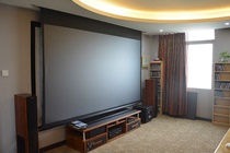 Electric screen remote control lifting cable screen projection household wall-mounted 3D 4K high-definition metal black grid anti-light screen