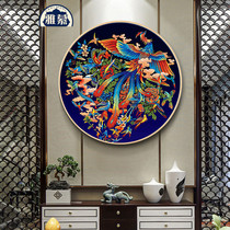 Yamo DMC cross-stitch kit printing living room entrance round Chinese phoenix figure auspicious bird hundred birds dynasty phoenix one