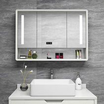 Smart bathroom mirror cabinet Wall-mounted bathroom mirror with shelf Oak storage cabinet Solid wood storage cabinet