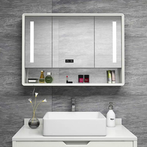  Smart bathroom mirror cabinet Wall-mounted bathroom mirror with shelf Oak storage cabinet Solid wood storage cabinet