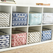 Cotton linen canvas storage box fabric Toy Box clothing drawer type household extra-large quilt finishing box cloakroom