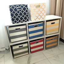 Fabric storage box uncovered foldable student kindergarten lattice cabinet drawer storage box clothing books finishing