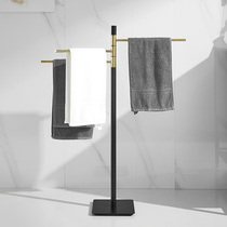 Nordic Light Extravagant Ground Towel Rack Active Towel Rod Multifunction Creative Hair Towel Rack Swivel Towel Hanging Pole Full Copper