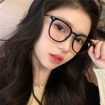 Ultra-light square pure titanium glasses for myopia women can be equipped with anti-blue light and anti-radiation Korean version of tide plain glasses frame