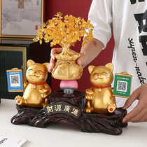 Extra-large fortune cat ornaments new store opening gift cashier two-dimensional code Creative Wealth cat shop open gift