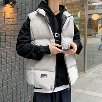 Standing collar waistcoat men's autumn and winter Korean fashion sleeveless waistcoat down cotton suede couples men's and women's youth coat