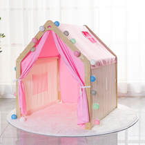 Tent childrens indoor girl princess castle game house boy toy room solid wood cottage house bed artifact