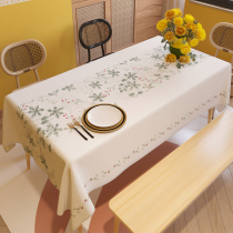 Cotton linen tablecloth Fabric Advanced sense waterproof American light luxury Pastoral style dining table cloth Rectangular coffee table tablecloth ins