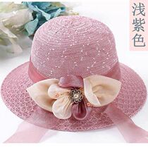 New wild hat womens summer round face sunscreen foldable beach visor Travel straw hat Fisherman hat basin hat