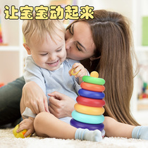  Childrens educational early education toy stacking music rainbow ferrule Infants and young children 0-1-2 years old baby music tumbler 6
