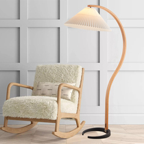 Nordic American minimalist fishing lamp living room sofa side bedroom bedside remote control creative Net red vertical floor lamp