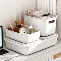 Plastic storage box home dormitory desk book book sorting box storage box toy snack basket