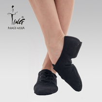 Chen Ting boys black cloth jazz dance shoes adult black indoor soft bottom flat heels dance shoes folk dance shoes