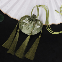 New Years Day gift sachet pendant Wormwood sachet bag empty bag ancient style hanfu tassel bag green bamboo