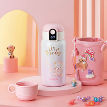 Japan Tai Fu Gao childrens thermos cup with straws water Cup 316 stainless steel kindergarten pupils portable kettle