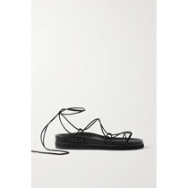 PORTE PAIRE black leather womens sandals