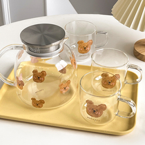 MIXIM original cure bear cold kettle high temperature glass kettle household water set high borosilicate cold kettle