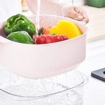 Yika home double-layer household fruit and vegetable drain basket kitchen wash pot creative living room coffee table fruit basin fruit basket