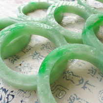 Natural Jade original stone jade bracelet Jade wool blank ice species floating flower jade bracelet female violet jade noble concubine carving