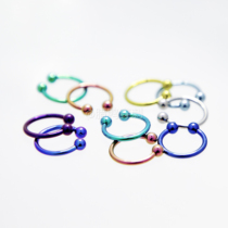 Laba duck puncture 14G16G American imported horseshoe ring titanium alloy lip ring earrings nose internal thread